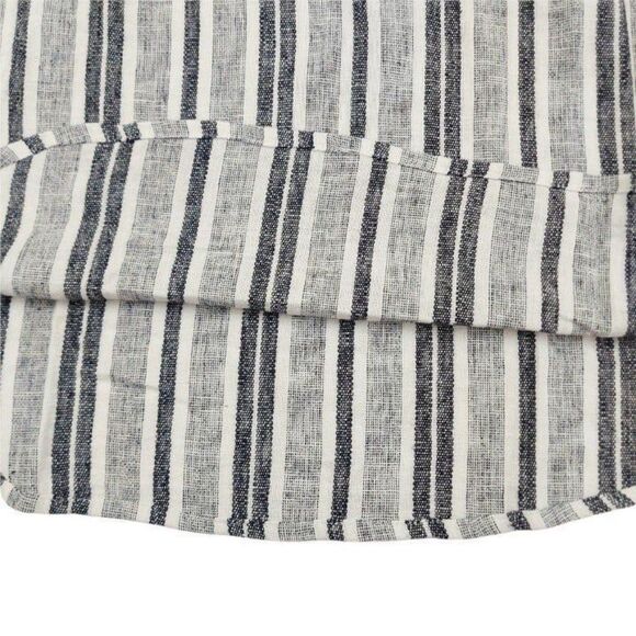 Adrienne Vittadini Tunic Dress Womens Gray XXL Linen Blend Button Up Striped - Picture 9 of 12